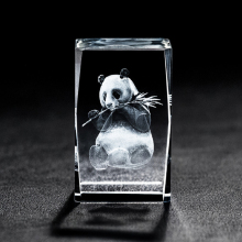 Crystal Crafts with 3D Laser Engraved Panda Animals