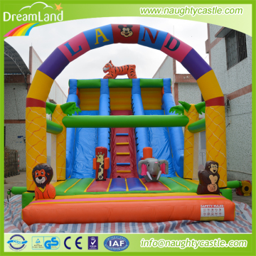 Good quality waterproof inflatable bouncer zoo, cheap inflatable slide ,inflatable forest moonwalk bouncer