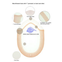 LD6 Fine mono base with PU coat on sides back and mono lace front remy hair system