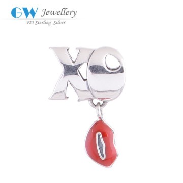 New 925 Sterling Silver Jewelry Kiss Mouth Pendant Beads Christmas Gifts