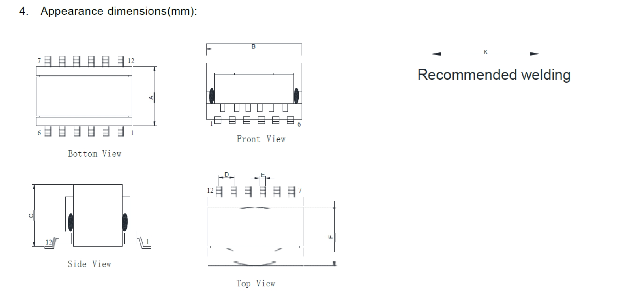 Qalabka ER SMD ER SMD transformer