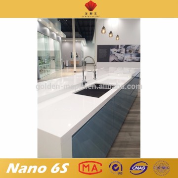 Anti-scratch extreme white crystallized material for countertop