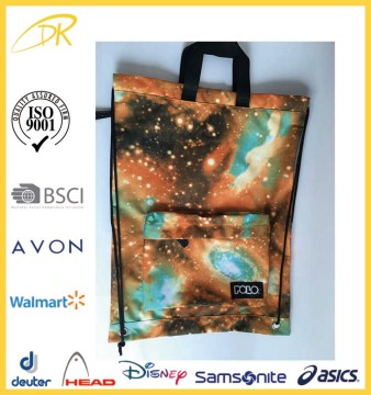 Wholesale cheap design nylon drawstring bag, waterproof drawstring sack pack