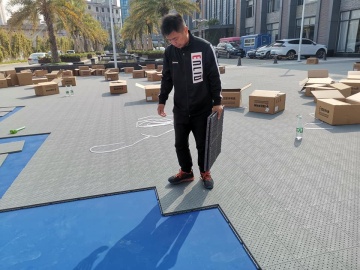 Outdoor basketball sports flooring in all weather