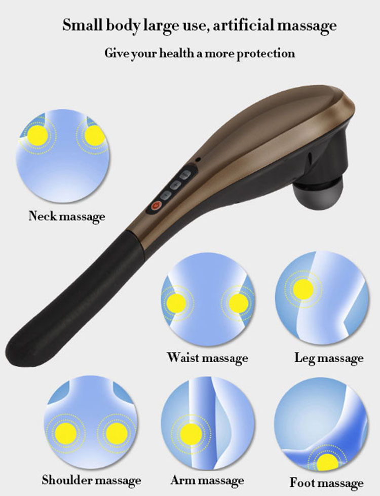 Rechargeable Hand Held Deep Tissue Infrared Massage Hammer for Muscles Back Foot Neck Shoulder Leg Calf Pain Relief