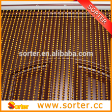 Metallic golden faceted plastic ball chain doorway curtain