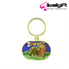 Zinc Alloy Die Cast Yorkie Metal Suncatcher Keychain