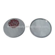 Round metal rose high-end cosmetic mirror rose gold compact mirror
