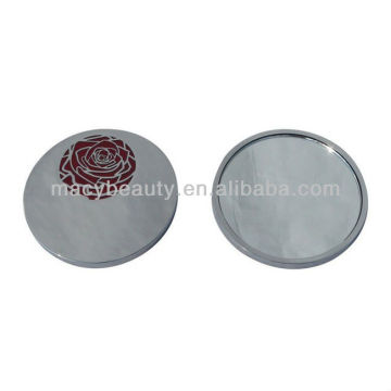 Round metal rose high-end cosmetic mirror rose gold compact mirror