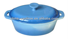enamel oval cast iron pot