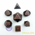 Bescon New Style Antique Copper Solid Metal Polyédéric Dice Set de 7 cuivre métallisé RPG Role Playing Game Dice 7pcs Set D4-D20