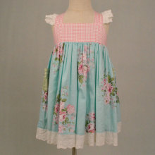 Girls Cotton Vintage Print Floral Dress Boutique Dress