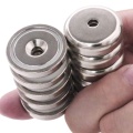 Neodymium Pot Magnet Round Base with Countersunk hole