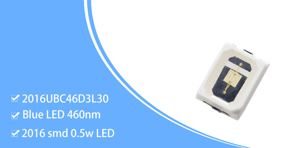 2016UBC46D8L30 2016 SMT Blue 460nm LED Emitters 0.5W