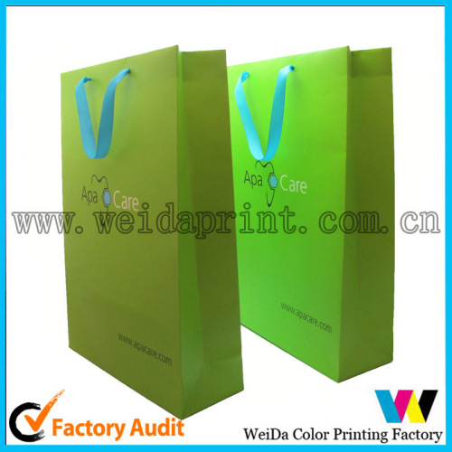 Recycle OEM Ribbon Handle Paper Bag Made in Dongguan