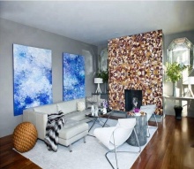 Luxury semiprecious stone blue agate tiles for wall