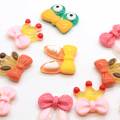 100Pcs / Lot Resin Bowknot Rabbit Deer Frog Ears Charms Flatback Kawaii Cabochon For Diy Craft Fashion Jewelry