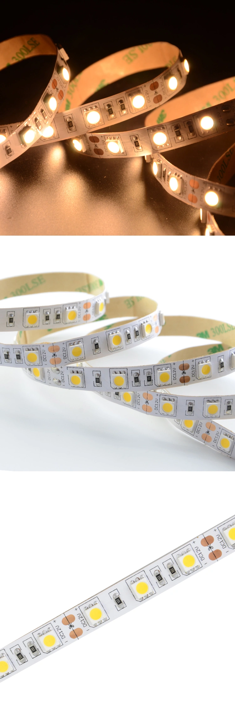 High Brightness DC24V SMD5050 60LEDs/M RGB Decoration Flexibile LED Strip