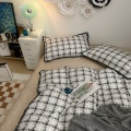 Cotton printed tassel bedding set queen king size