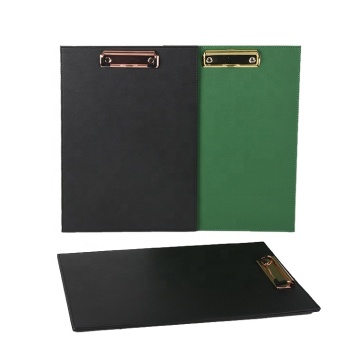 Waterproof A4 Size PU Leather Clipboard with Gold Clip