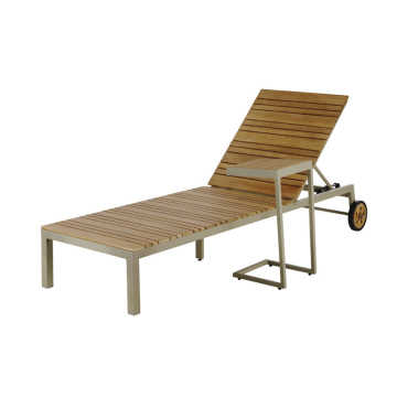 Garden Furniture Outdoor Aluminum Teak Sun Lounger