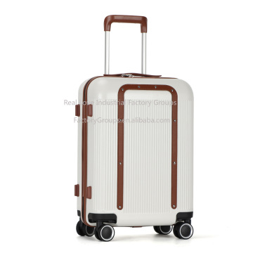 Hot Sale Retro PU Pimp Luggage: High-end ABS + PC Trolley Suitcase