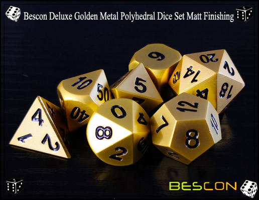 Bescon Deluxe Goldene Metall Polyhedral Würfel Set Matt Finishing-3 Bescon Deluxe Golden Metal Polyhedral Dice Set Matt Finishing-3