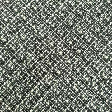 Woolen Boucle checked with slub yarn fabric