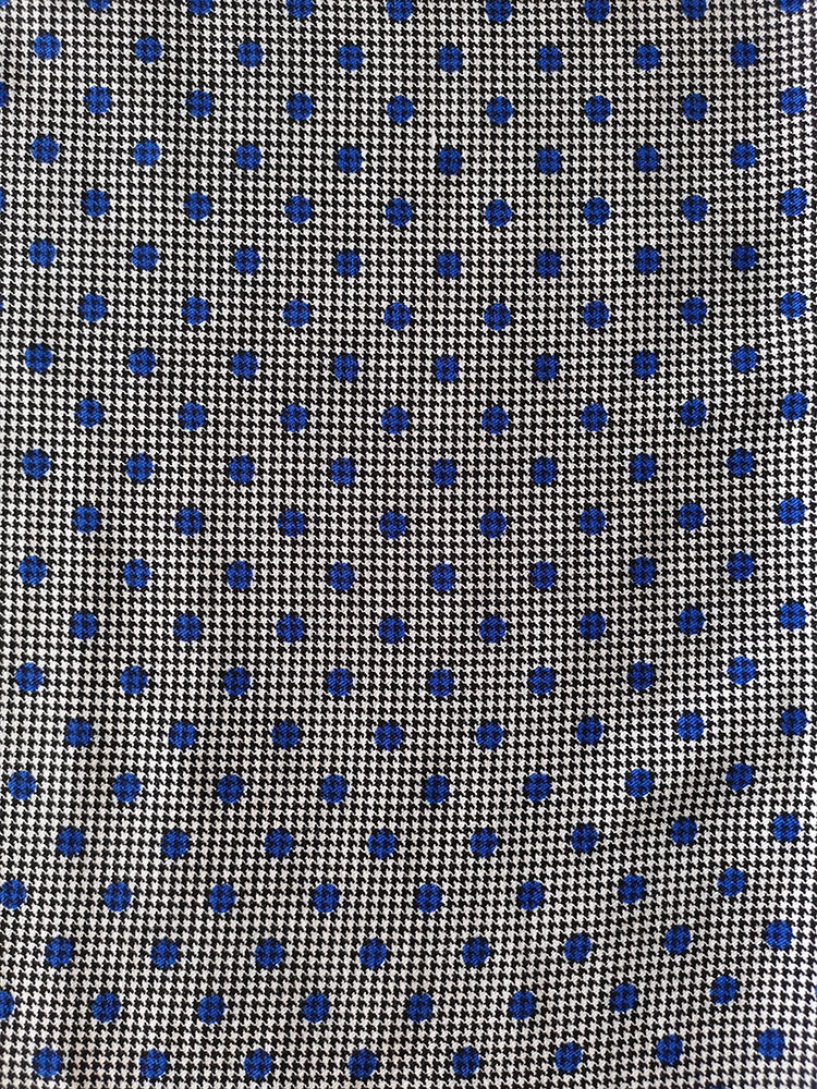 Houndstooth&Dots Rayon Twill 3024S Printing Woven Fabric