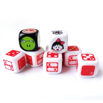 Dice en plastique en dés imprimé Dice pour le jeu de société