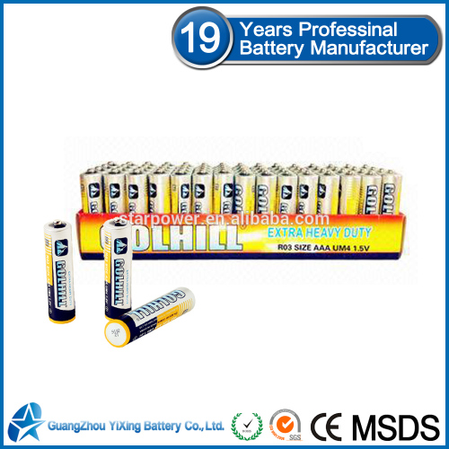 Carbon zinc battery R03 aaa size battery