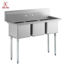 Stainless Steel Three Compartment Sink