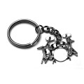 Idea Metal Drum Keychain With Charm Pendant