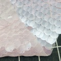 Polyester màu hồng 18mm vải thêu lưới sequin lớn