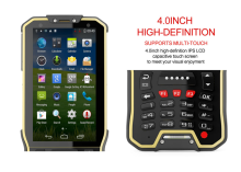 4.0 inch touch screen wireless 2d symbol barcode scanner android4.4.2 OS support Bluetooth wireless printing