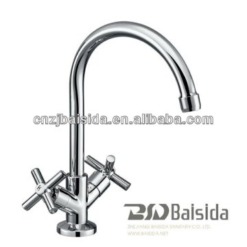 brass double handle sink faucet