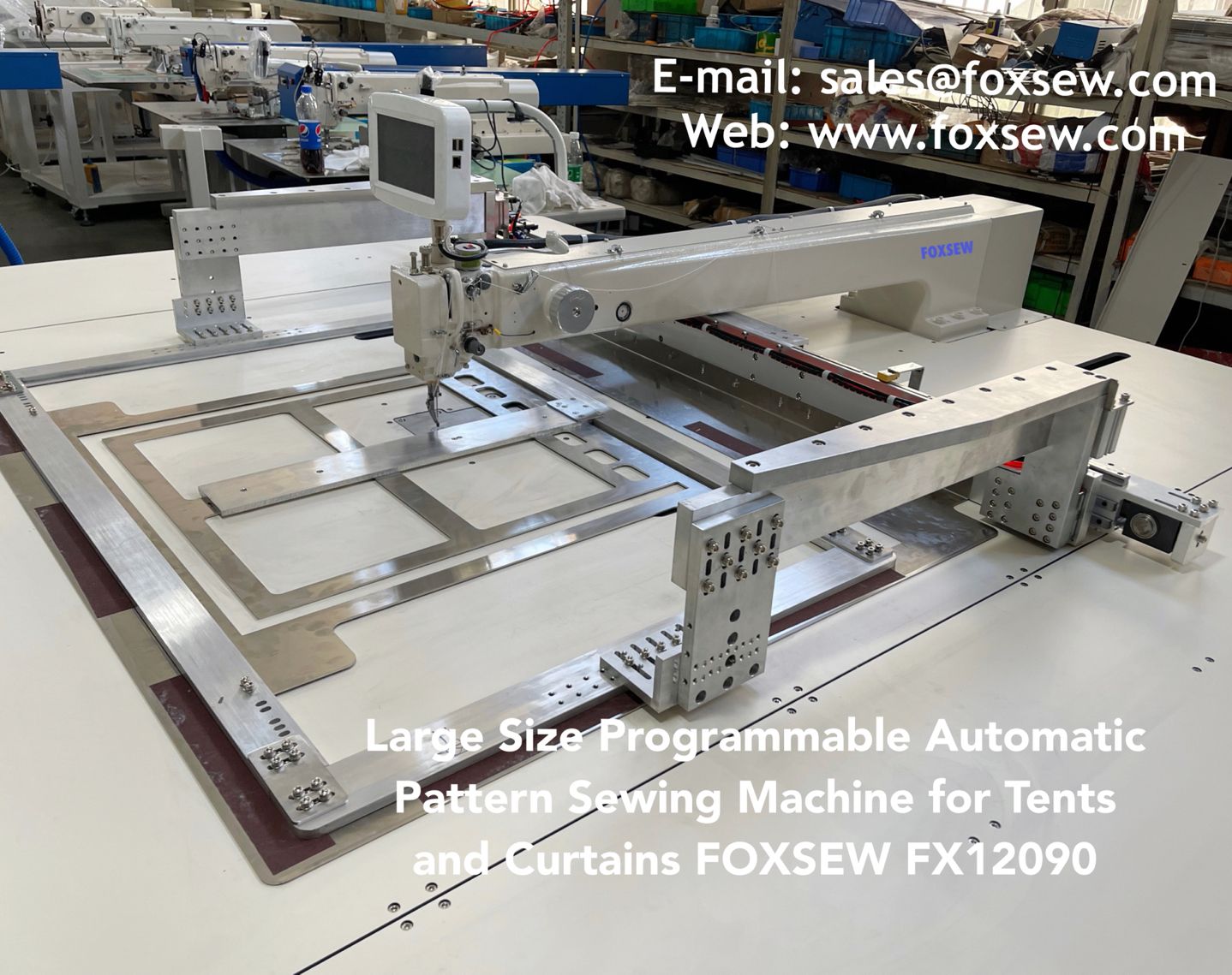 Large Size Programmable Automatic Pattern Sewing Machine Special Designed for Stitching Tents and Curtains FOXSEW FX12090 -1