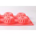 6 capacity flower silicone baking mold