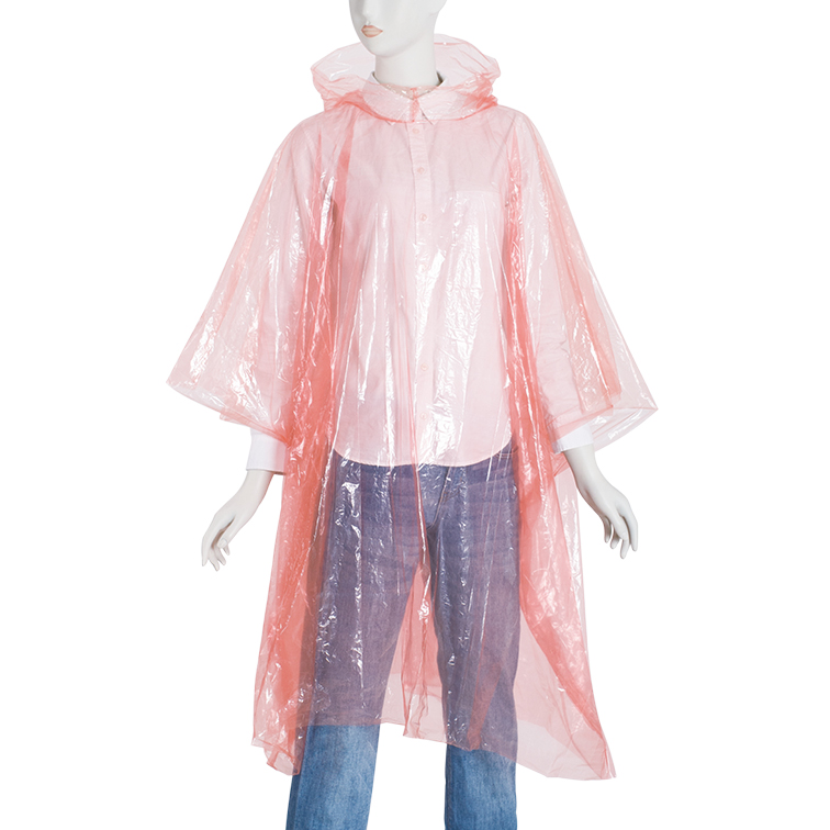 شعار العملاء القابل للتصرف مطبوع PE Rain Poncho