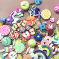 Mix Design Kawaii Spiral Fruit Popsicle  Macaroon Fruit Polymer Clay Cabochons Flatback For DIY Phone Decoration