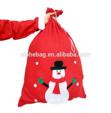 custom Christmas gift bag/velvet pouch/velvet pouches wholesale