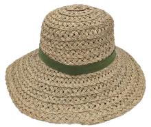 Natural Seagrass bucket hat with band