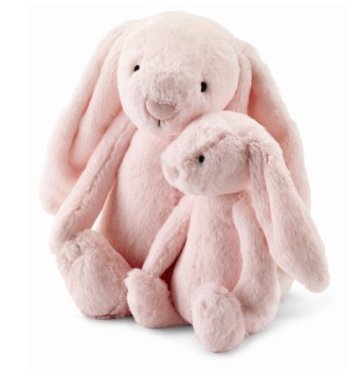 long ear plush stuffed rabbit toy, stuffed plush rabbit in pink with long ear