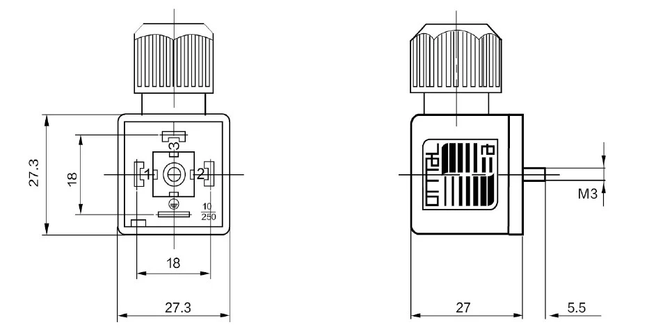 Pressure Sensor Header Sensor Connector Hirschmann Connector DIN Connector IP67 DIN43650