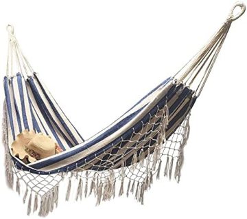 Handmade Brazilian Macrame Hammock and Cotton Swing Net Chair for Two