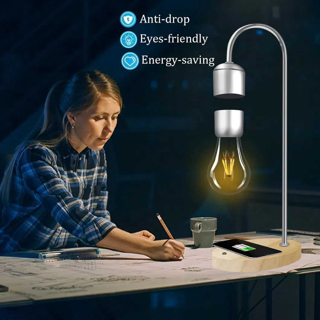 Stylish Magnetic Levitation LED Table Lamp with Wireless Charging
