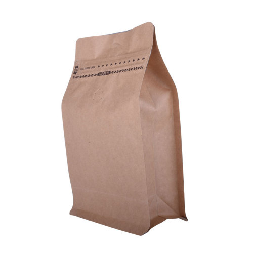 Natural Kraft Box Pocket Pouch Zipper Zipper Coffee Bag