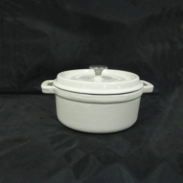 White Cast Iron Round Cookware/Casserole