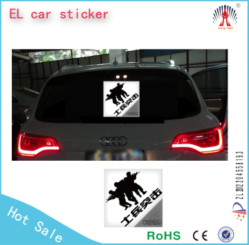 custom electroluminescent car sticker/el light sticker/el car sticker lighting