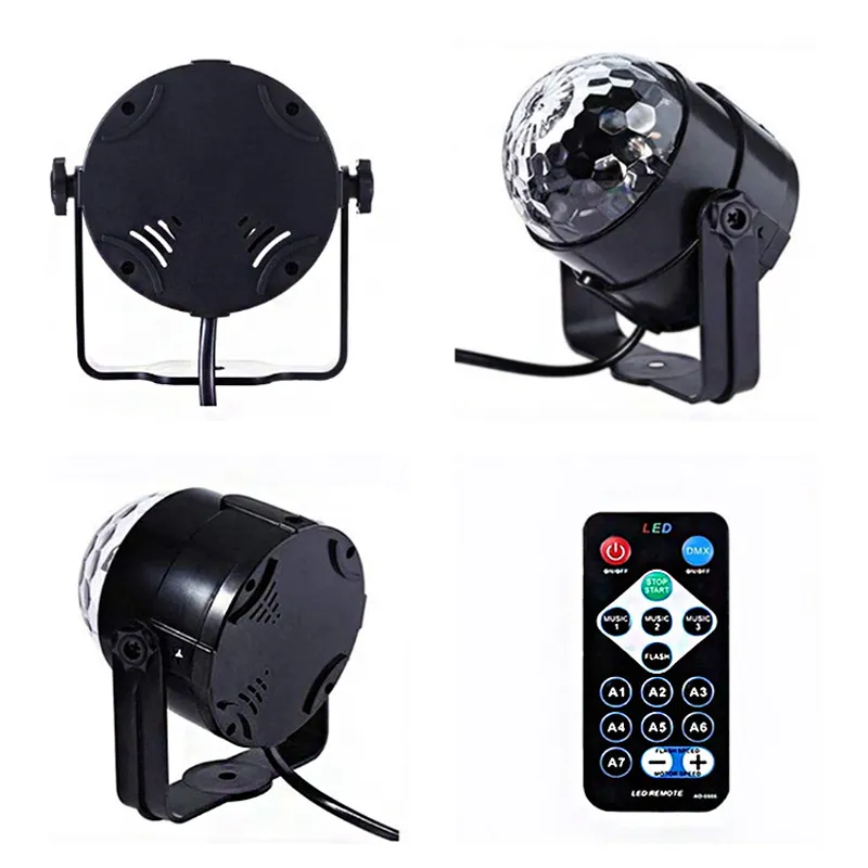 Remote Control Voice Controlled LED Crystal Magic Ball RGB Festive Disco Stage Christmas Projection Lights
